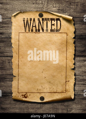 Wanted for reward poster 3d illustration Stock Photo