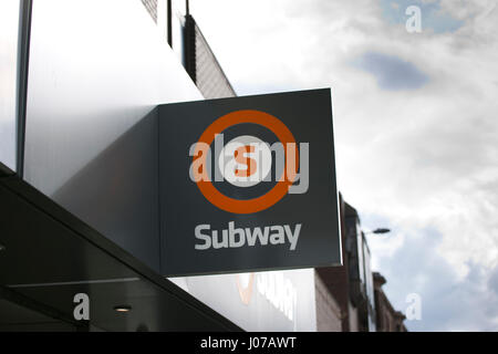 Glasgow Subway and Underground Sign and Branding Stock Photo