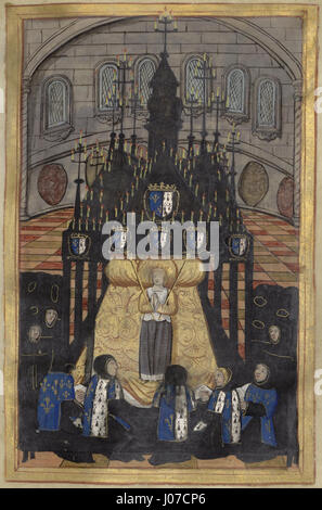 Le corps d'Anne de Bretagne repose dans la chapelle ardente à Notre-Dame de Paris Stock Photo