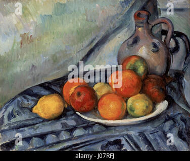 ジョルジュブラック【Pichet et Pommes sur la Table】 Paul Cezanne - Fruit and a Jug on a Table - 1894 - Fine Art Glicée