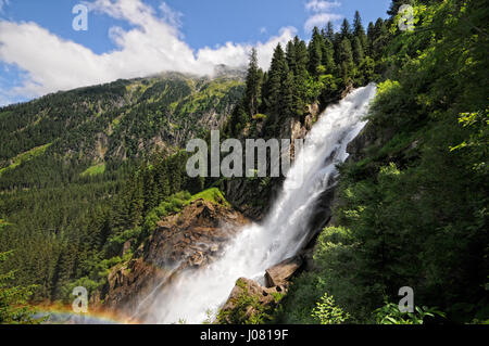 Krimml Waterfalls in  High Tauern National Park (Austria). Stock Photo