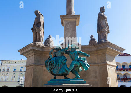 Beautiful peaceful city in Czech republic - colorful Novy Jicin Stock Photo