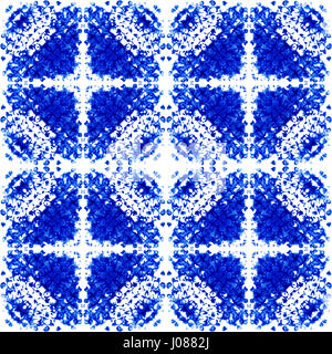 Hand drawn watercolor seamless pattern. Watercolor indigo pattern for design, textile, wallpaper, decoration, wrapping paper and other. Stock Photo