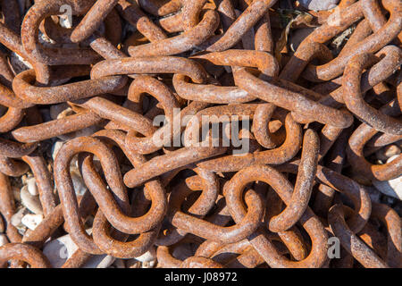 Rusty metal chain Stock Photo