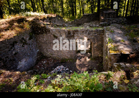 Beautiful old ruins of Sostyn castle, near Koprivnice. Beautiful Czech landscape Stock Photo