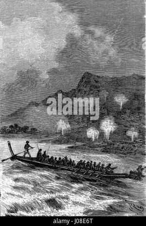 Illustration by Édouard Riou depicting 'The Children of Captain Grant ...
