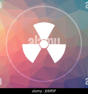 Radiation icon. Radiation website button on low poly background. Stock Photo
