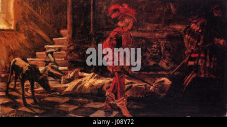 Painting 'Tod Alexanders' by Wilhelm Trübner depicting the death of ...