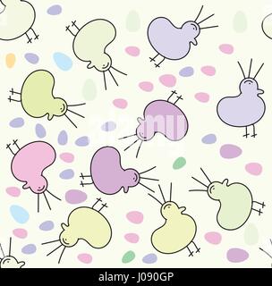 seamless pattern of chicken and eggs for summer and winter holidays. Stock Vector