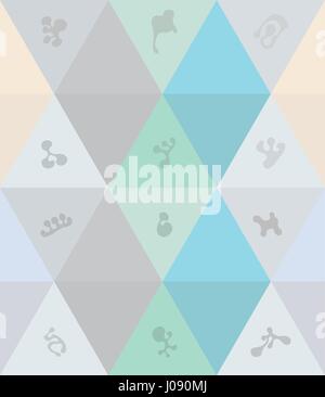 seamless pattern made with various  beautiful shapes and triangles eps10 Stock Vector