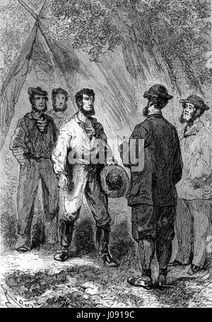 Édouard Riou’s 'The Children of Captain Grant' illustrates a dramatic ...