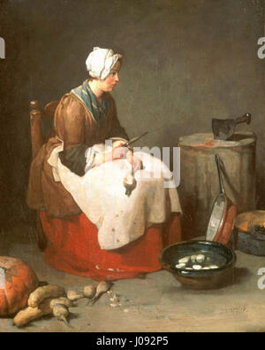 Jean Siméon Chardin - Woman Peeling Turnips - WGA04764 Stock Photo