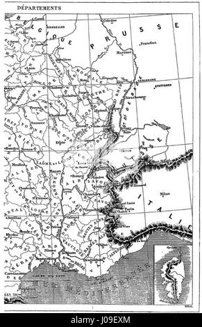 This illustrated map highlights France and its colonies, providing a ...