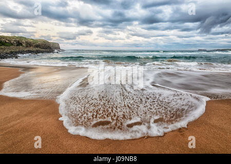Dramatic view of an impending storm and wave patterns at Bombo Beach, Kiama, Illawarra Coast, New South Wales, NSW, Australia Stock Photo