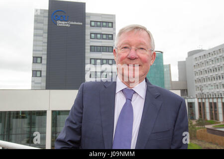 Sir Alex Ferguson at Glasgow Caledonian University Stock Photo
