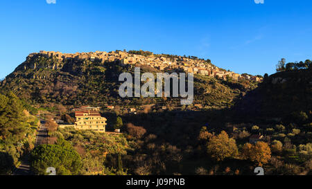 View of Assoro, little town in Sicily Stock Photo