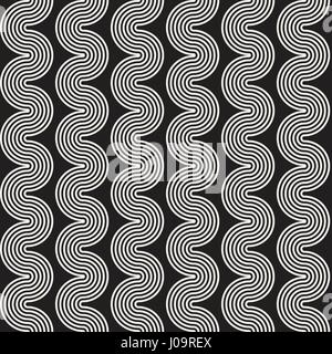 Seamless wavy lines pattern. Repeating vector texture. Stylish stripes background. Contemporary graphics with parallel waves. Stock Vector