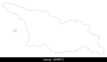 Georgia outline silhouette map illustration Stock Vector