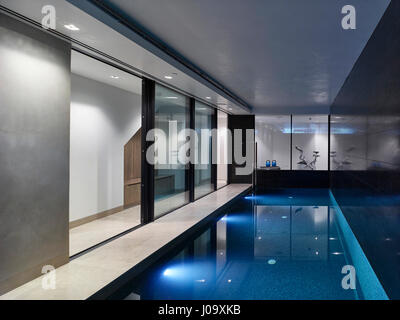 HyperFocal: 0.pool. Hampstead Ponds House, London, United Kingdom. Architect: Stiff + Trevillion Architects, 2016. Stock Photo