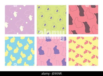 Vector icon set of colorful easter bunny Stock Vector