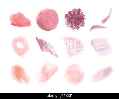 Vector set of various paint strokes and splashes Stock Vector