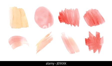 Vector set of various paint strokes and splashes Stock Vector