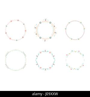 Vector set of various circular frames Stock Vector