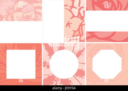 Vector set of frames with different patterns Stock Vector
