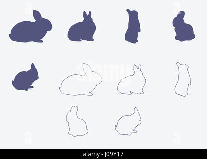 Vector set forming shape of a rabbit Stock Vector