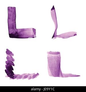 Vector set of paint strokes forming frame angle Stock Vector