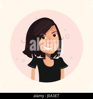 Simple avatar collection. Flat cartoon style faces. Vector illustration Stock Vector