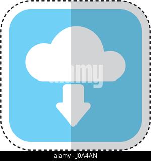 cloud computing with arrow download isolated icon Stock Vector