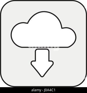 cloud computing with arrow download isolated icon Stock Vector