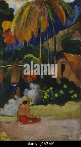 Paul Gauguin - Landscape in Tahiti (Mahana Maà) - Stock Photo
