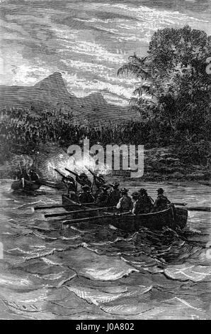 Illustration by Édouard Riou depicting 'The Children of Captain Grant ...