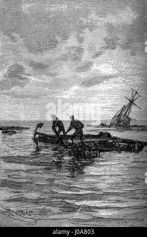 Édouard Riou’s 'The Children of Captain Grant' illustrates a dramatic ...