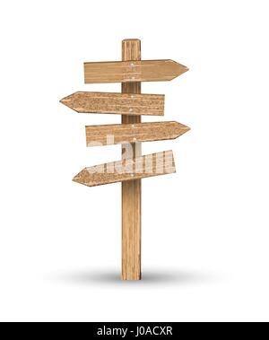 wood direction signs on a white background Stock Vector