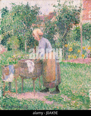 Camille Pissarro A Washerwoman at Éragny The Metropolitan Museum of Art Stock Photo