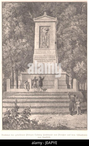 SCHINKEL (c1823) Denkmal des gefallenen Prinzen Ludwig Ferdinand von Preuğen auf dem Schlachtfeld von Saalfeld Stock Photo
