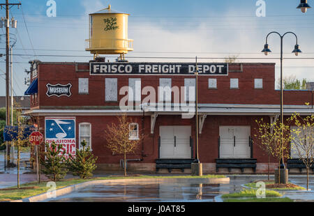 Frisco Freight Depot in Muskogee, Oklahoma, home of the Oklahoma Music Hall of Fame. (USA) Stock Photo