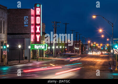 The Roxy Theater in downtown Muskogee, Oklahoma. (USA) Stock Photo