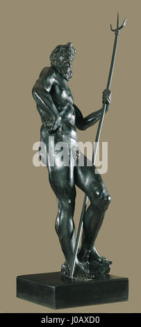 This artwork depicts Neptune, the Roman god of the sea, illustrating ...