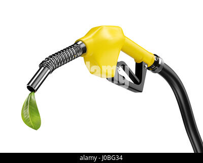 Fuel handle pump with hose vector illustration. Green petrol pump