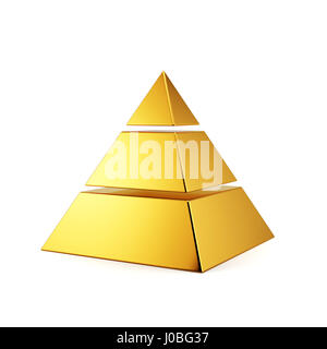 3d render of golden pyramid on white background Stock Photo - Alamy