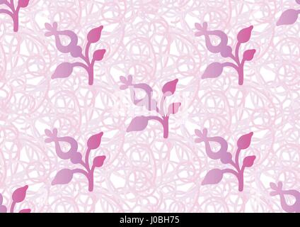 Vector seamless pattern of stylized floral motif, many small flowers, hole, spots on white background. Hand drawn small violet flowers. Seamless flora Stock Vector