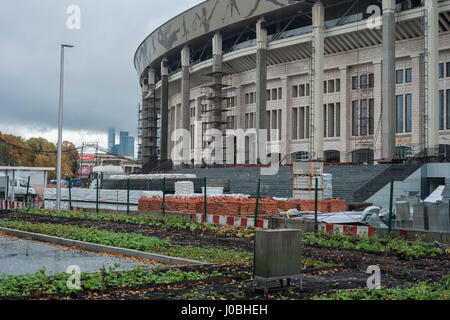 Luzhniki Olympic Stadium (formerly Central Lenin Stadium) was built in 1956 and was the chief vnue for 1980 Summer Olympics. It is under complete reconstruction. The athletics track is being removed. WITH SOVIET precision images show just how the two mighty stadiums for the 2018 Russian World Cup are polished to perfection with the rest well under the way. Unlike previous farcical infrastructure works for the Brazilian and South African World Cups, pictures show that in Russia the 45,000 seater Kazan Arena, home to Rubin Kazan, and the Otkrytiye Arena, home to Spartak Moscow, have already been Stock Photo