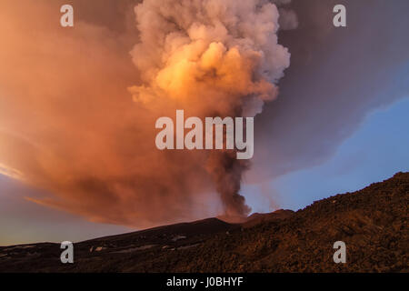 EXPLOSIVE pictures of Mount Etna have been captured by an awe-struck local man. The sheer power of the eruption can be clearly seen by the surge of lava and ash – as well as the streaks of lighting caused by the intense static electricity the mighty volcano caused. Other pictures show curious onlookers hiking TOWARDS the eruption in an attempt to capture photographs the mighty Sicilian giant. Photographer Marco Restivo (29) was among them. Stock Photo