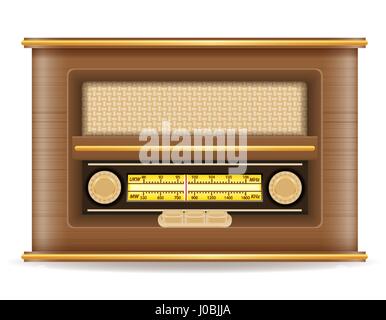 radio old retro vintage icon stock vector illustration isolated on gray background Stock Vector