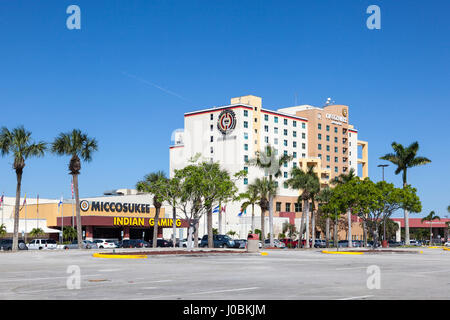 Miami, Fl, USA - March 15, 2017: Miccosukee Indian Casino and Resort Hotel located at the Tamiami Trail west of Miami. Florida, United States Stock Photo