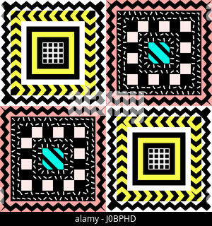 Abstract geometric seamless pattern in 80 90 style Stock Photo